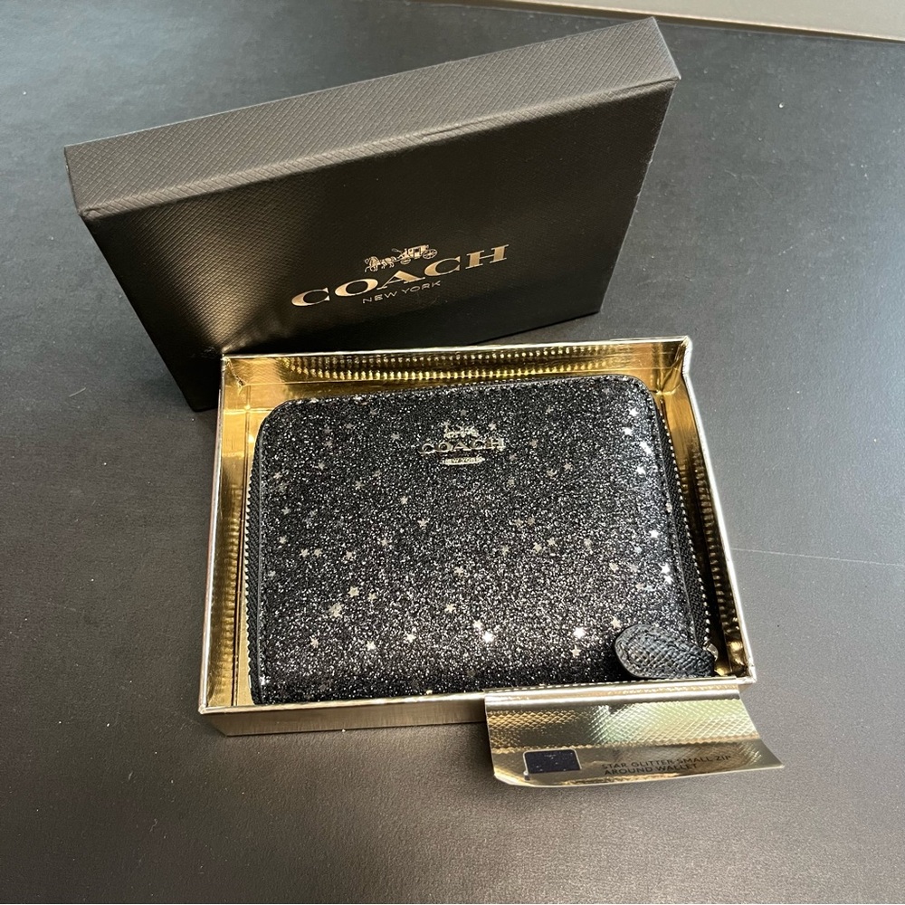 Coach Black Glitter Wallet